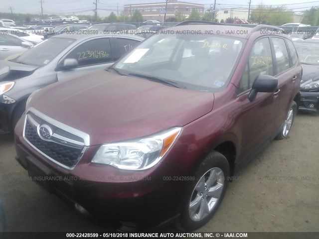 JF2SJABC1GH477133 - 2016 SUBARU FORESTER 2.5I RED photo 2