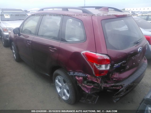 JF2SJABC1GH477133 - 2016 SUBARU FORESTER 2.5I RED photo 3