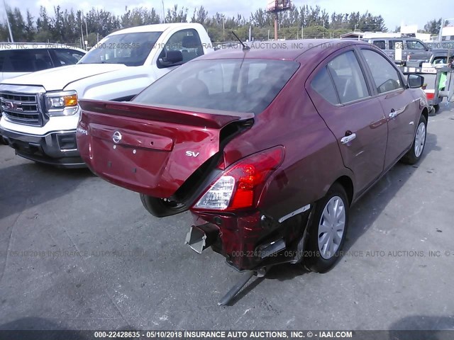 3N1CN7AP2JK406832 - 2018 NISSAN VERSA S/S PLUS/SV/SL RED photo 4