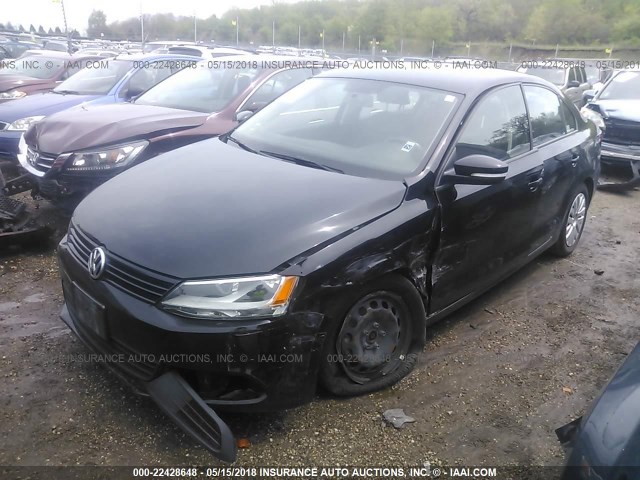 3VWDX7AJ2BM011012 - 2011 VOLKSWAGEN JETTA SE BLACK photo 2