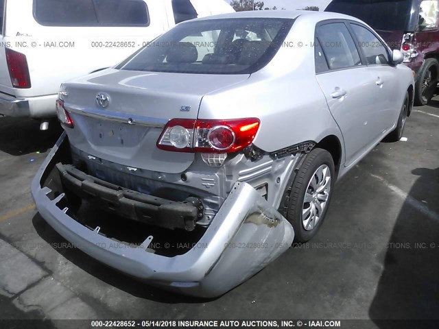 5YFBU4EE0DP175868 - 2013 TOYOTA COROLLA S/LE SILVER photo 4