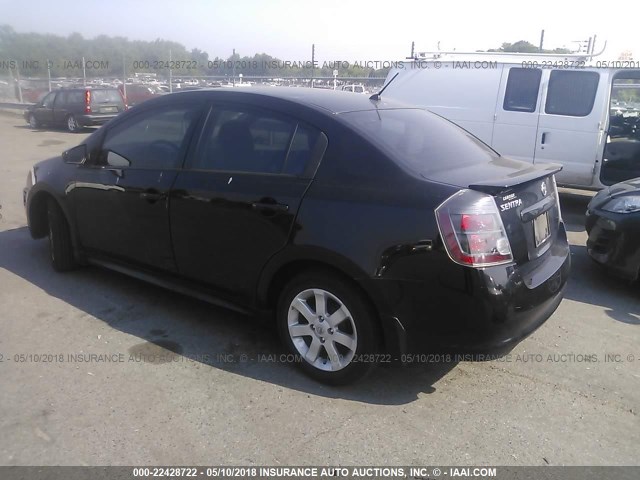 3N1AB6AP7CL642772 - 2012 NISSAN SENTRA 2.0/2.0S/SR/2.0SL BLACK photo 3