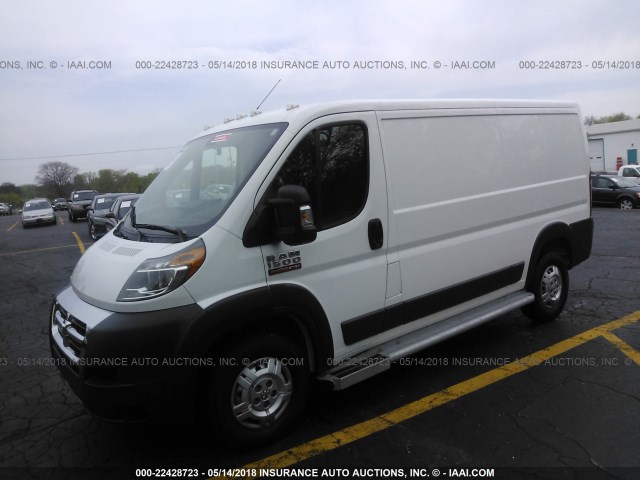 3C6TRVAG9HE529307 - 2017 RAM PROMASTER 1500 1500 STANDARD WHITE photo 2