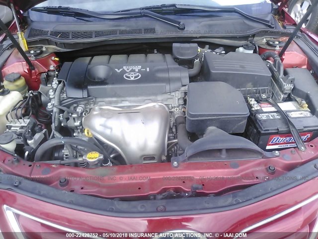 4T4BF3EK7AR010751 - 2010 TOYOTA CAMRY SE/LE/XLE RED photo 10