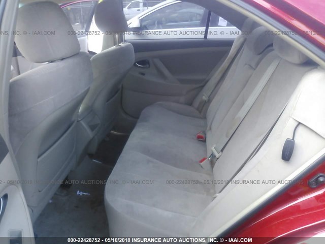 4T4BF3EK7AR010751 - 2010 TOYOTA CAMRY SE/LE/XLE RED photo 8