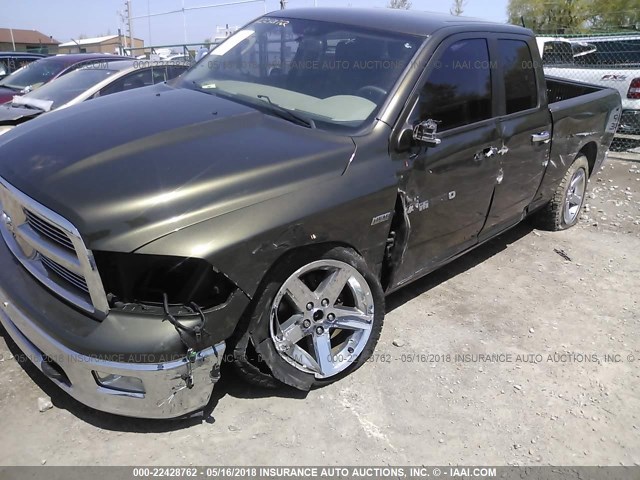 1C6RD7GT9CS288590 - 2012 DODGE RAM 1500 SLT GREEN photo 6