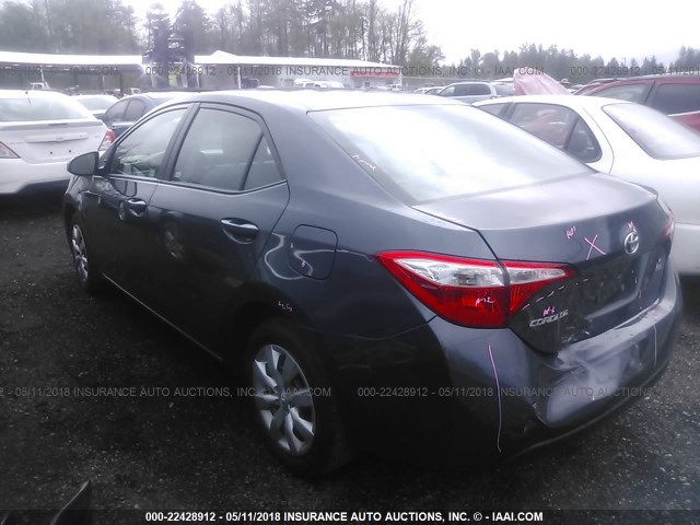 2T1BURHE4GC667445 - 2016 TOYOTA COROLLA L/LE/LE PLS/PRM/S/S PLS GRAY photo 3