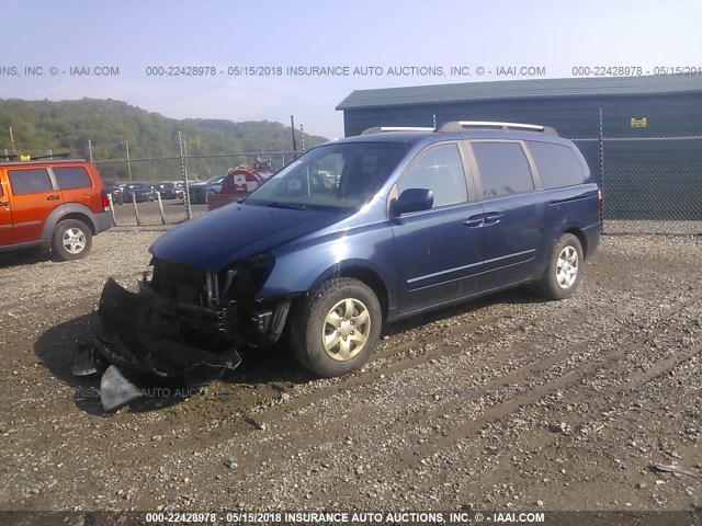 KNDMB233766049148 - 2006 KIA SEDONA EX/LX BLUE photo 2