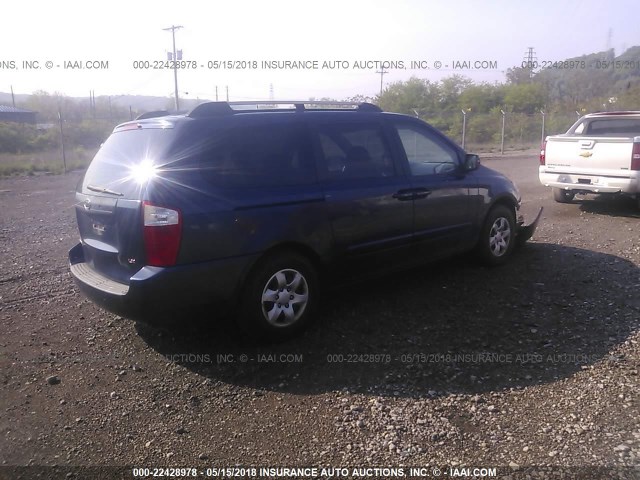 KNDMB233766049148 - 2006 KIA SEDONA EX/LX BLUE photo 4