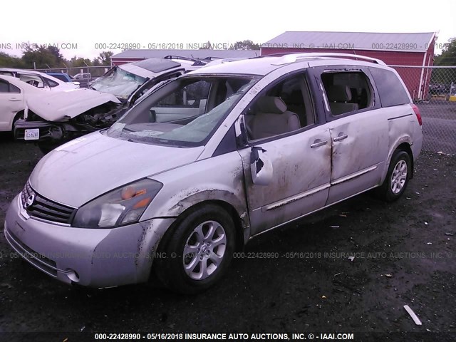 5N1BV28U39N100408 - 2009 NISSAN QUEST S/SE/SL SILVER photo 2