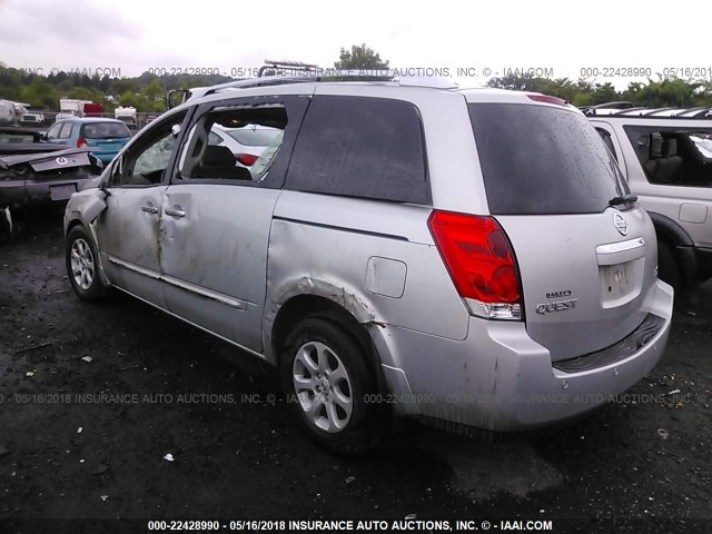 5N1BV28U39N100408 - 2009 NISSAN QUEST S/SE/SL SILVER photo 3