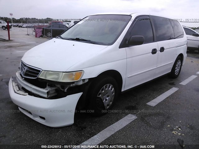 2HKRL18582H542537 - 2002 HONDA ODYSSEY LX WHITE photo 2