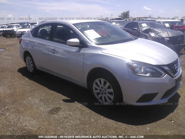 3N1AB7AP1HL641971 - 2017 NISSAN SENTRA S/SV/SR/SL SILVER photo 1