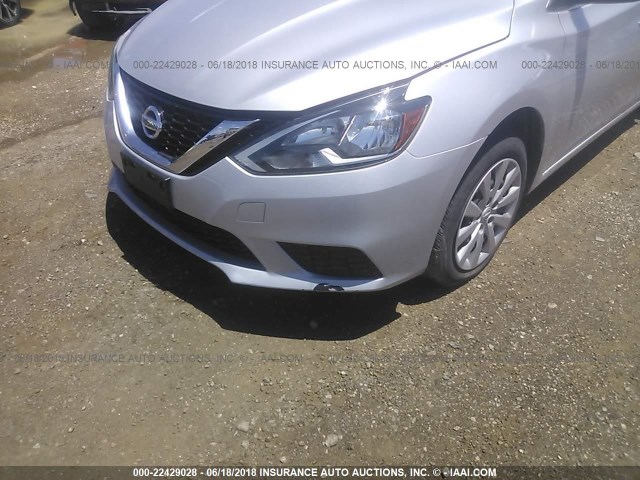 3N1AB7AP1HL641971 - 2017 NISSAN SENTRA S/SV/SR/SL SILVER photo 6