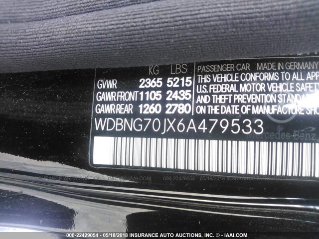 WDBNG70JX6A479533 - 2006 MERCEDES-BENZ S 430 BLACK photo 9