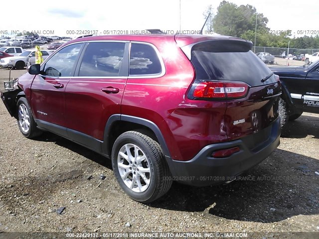 1C4PJLCS2EW319799 - 2014 JEEP CHEROKEE LATITUDE MAROON photo 3