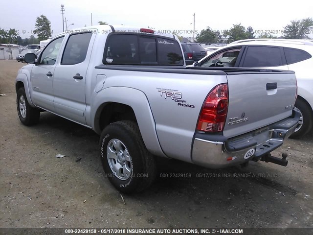 5TELU42N17Z344948 - 2007 TOYOTA TACOMA DOUBLE CAB ნაცრისფერი ფოტო 3
