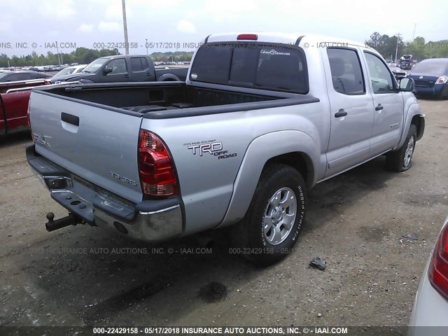 5TELU42N17Z344948 - 2007 TOYOTA TACOMA DOUBLE CAB ნაცრისფერი ფოტო 4