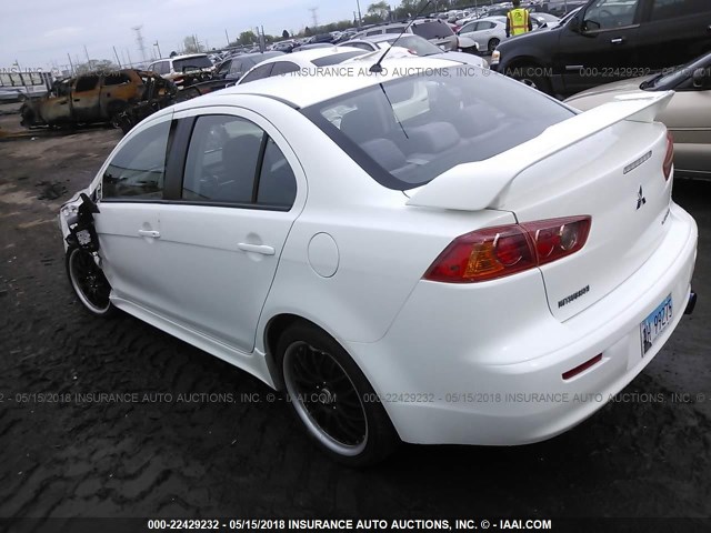 JA3AU86W39U006334 - 2009 MITSUBISHI LANCER GTS WHITE photo 3