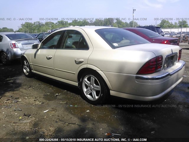 1LNHM86S62Y652765 - 2002 LINCOLN LS 金色 照片 3