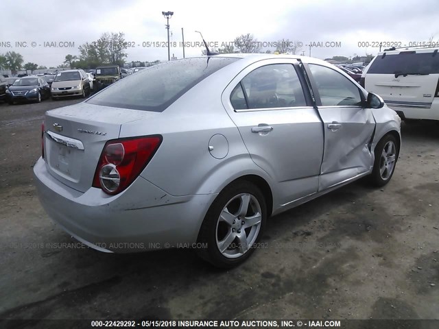 1G1JE5SH6C4117920 - 2012 CHEVROLET SONIC LTZ SILVER photo 4