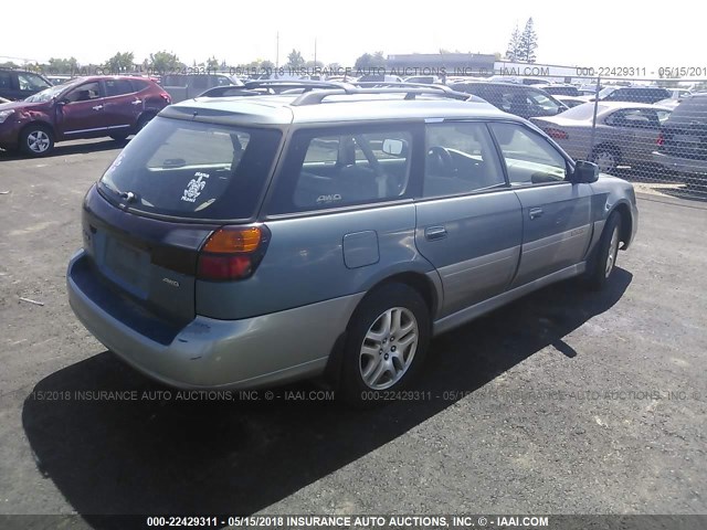 4S3BH686317634330 - 2001 SUBARU LEGACY OUTBACK LIMITED GREEN photo 4