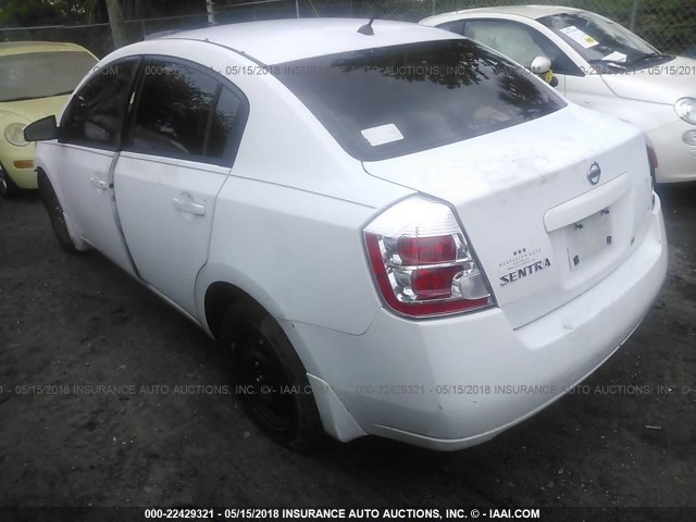 3N1AB61EX8L646336 - 2008 NISSAN SENTRA 2.0/2.0S/2.0SL WHITE photo 3