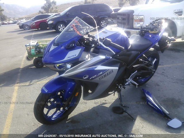 MH3RH06Y0FK008885 - 2015 YAMAHA YZFR3 BLUE photo 2