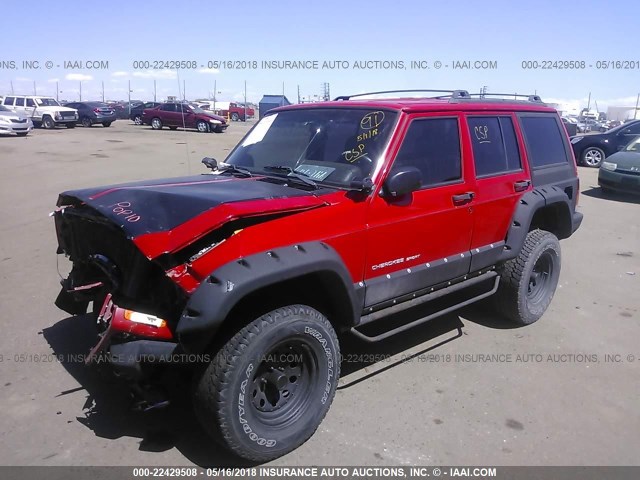 1J4FF68S9XL522923 - 1999 JEEP CHEROKEE SPORT/CLASSIC RED photo 2