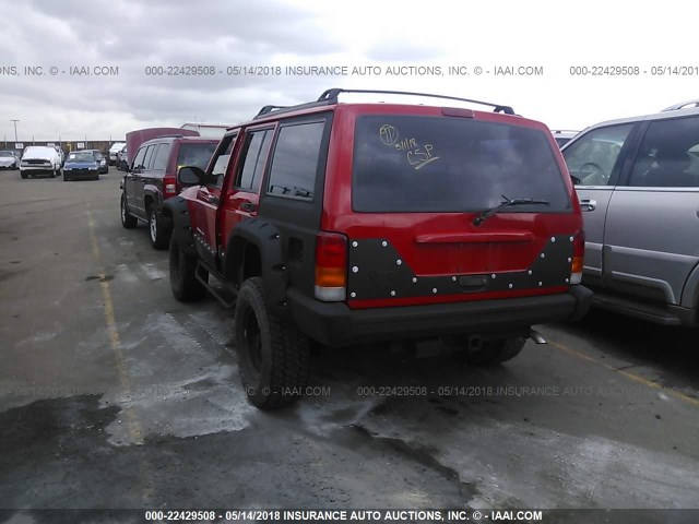 1J4FF68S9XL522923 - 1999 JEEP CHEROKEE SPORT/CLASSIC წითელი ფოტო 3
