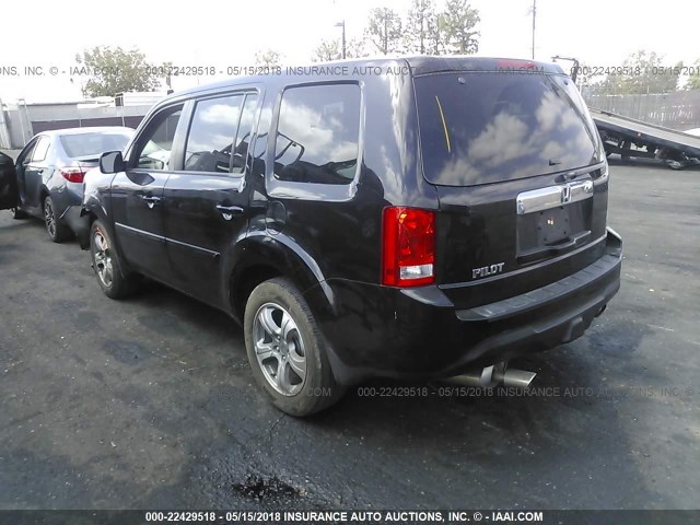 5FNYF3H58DB019762 - 2013 HONDA PILOT EXL BLACK photo 3