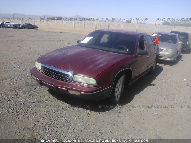 2G4WB54L7P1465794 - 1993 BUICK REGAL CUSTOM RED photo 2