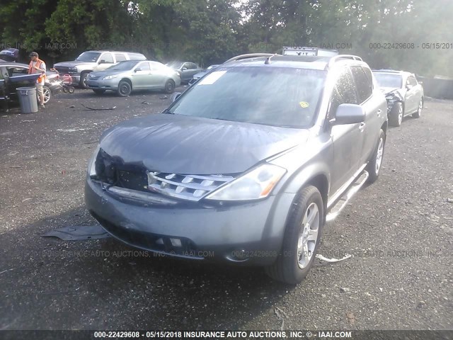 JN8AZ08W45W411879 - 2005 NISSAN MURANO SL/SE/S GRAY photo 2