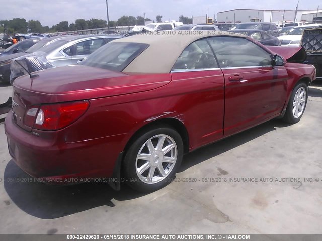 1C3LC55R48N113896 - 2008 CHRYSLER SEBRING TOURING RED photo 4