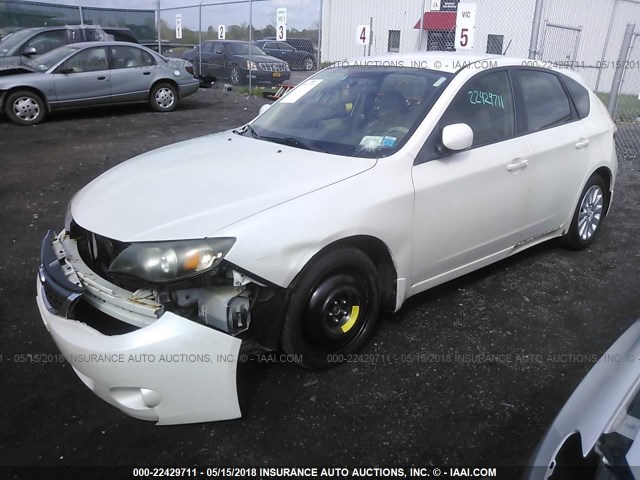 JF1GH61698G804934 - 2008 SUBARU IMPREZA 2.5I WHITE photo 2