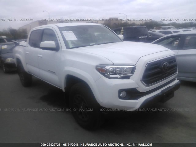 3TMAZ5CN1JM054260 - 2018 TOYOTA TACOMA DBL CAB/SR5/TRD SPORT/OR WHITE photo 1