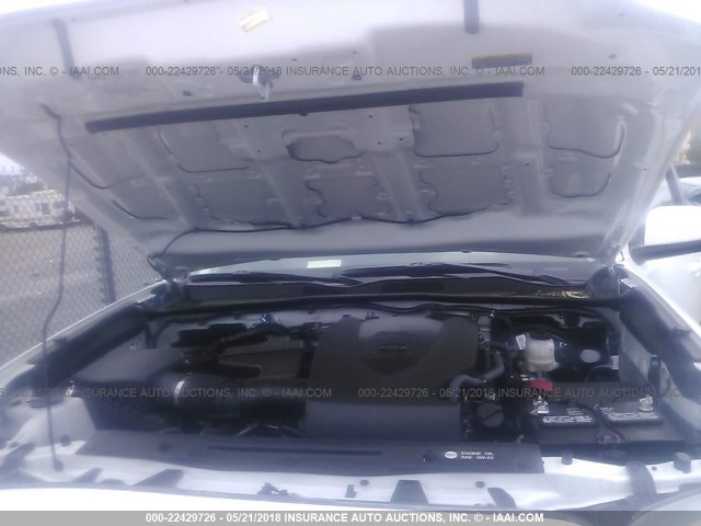 3TMAZ5CN1JM054260 - 2018 TOYOTA TACOMA DBL CAB/SR5/TRD SPORT/OR WHITE photo 10