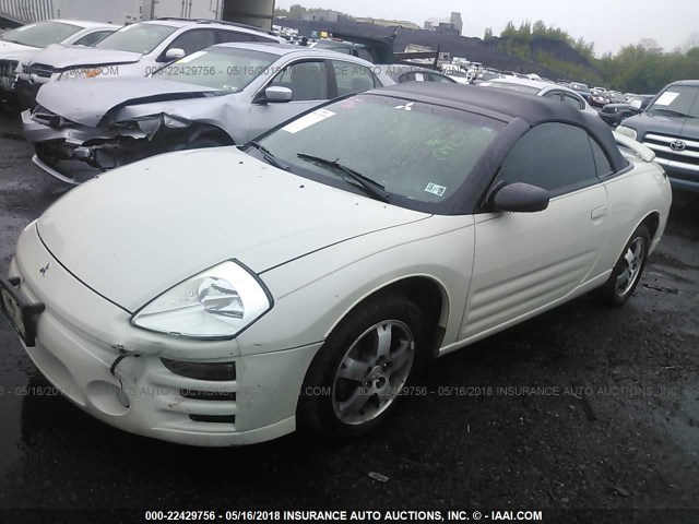 4A3AE45G93E210328 - 2003 MITSUBISHI ECLIPSE SPYDER GS WHITE photo 2