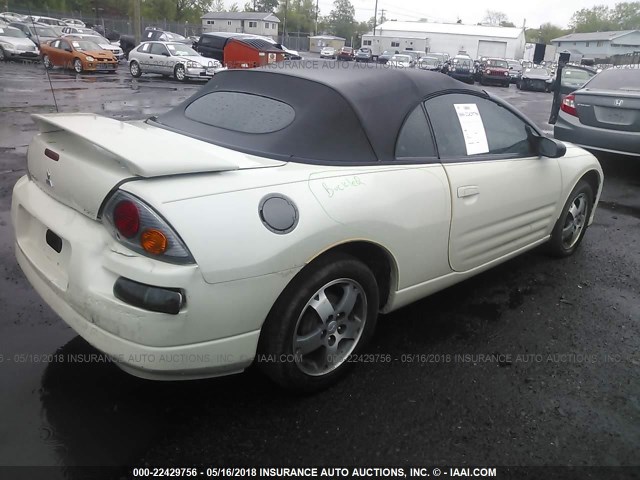 4A3AE45G93E210328 - 2003 MITSUBISHI ECLIPSE SPYDER GS WHITE photo 4