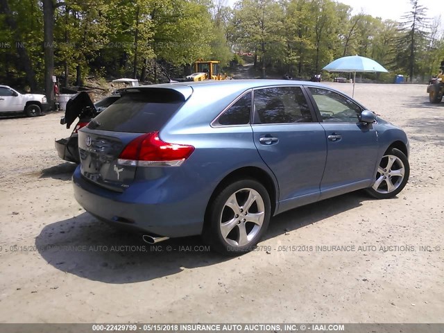 4T3BK3BB9BU046802 - 2011 TOYOTA VENZA BLUE photo 4