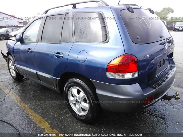 KM8SC13D56U112553 - 2006 HYUNDAI SANTA FE GLS/LIMITED BLUE photo 3