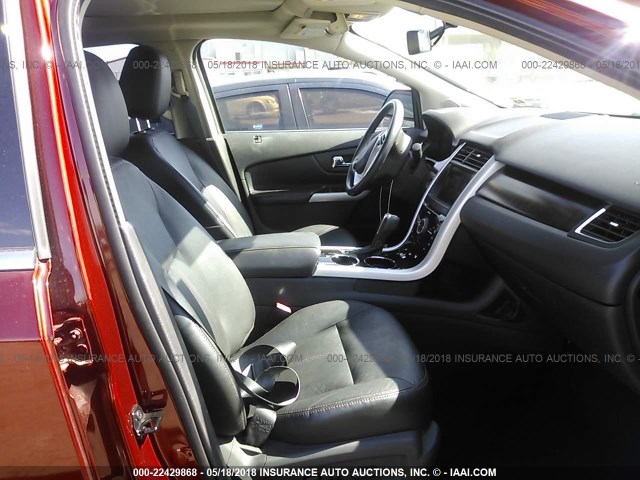 2FMDK3KC3EBB00888 - 2014 FORD EDGE LIMITED RED photo 5