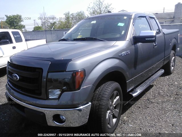 1FTFX1CF7BFC63579 - 2011 FORD F150 SUPER CAB GRAY photo 2