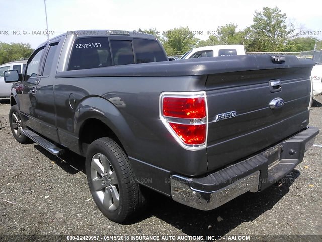 1FTFX1CF7BFC63579 - 2011 FORD F150 SUPER CAB GRAY photo 3