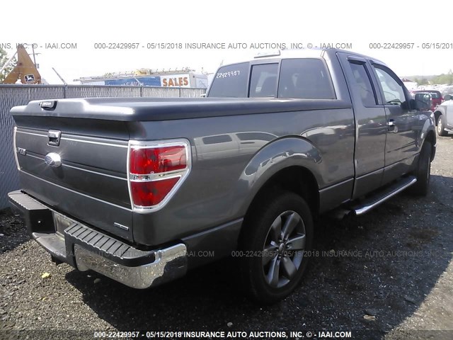 1FTFX1CF7BFC63579 - 2011 FORD F150 SUPER CAB GRAY photo 4