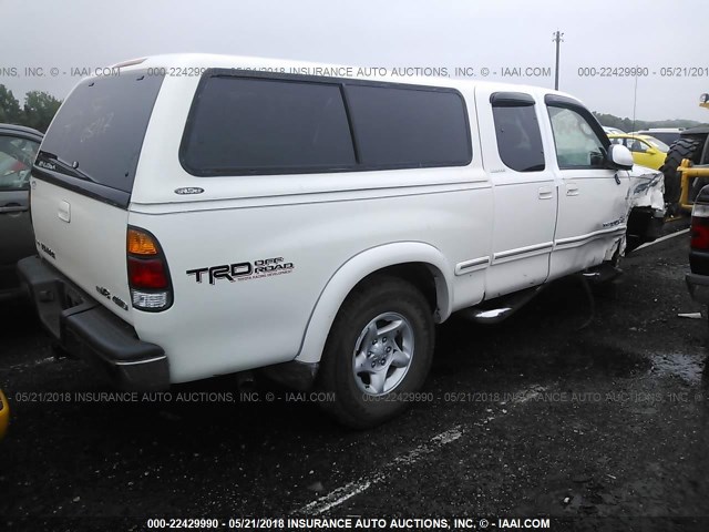 5TBBT48111S185509 - 2001 TOYOTA TUNDRA ACCESS CAB LIMITED WHITE photo 4