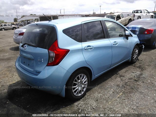 3N1CE2CP7EL389512 - 2014 NISSAN VERSA NOTE S/S PLUS/SV/SL BLUE photo 4