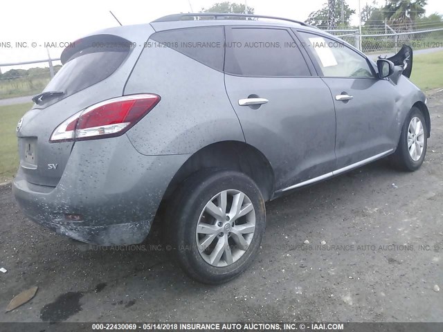 JN8AZ1MU8EW419543 - 2014 NISSAN Murano S/SL/SV/LE SILVER photo 4