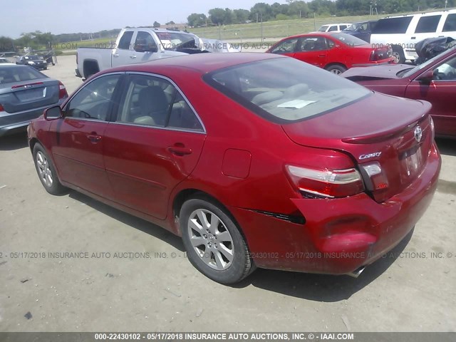 4T1BK46K17U047023 - 2007 TOYOTA CAMRY NEW GENERAT LE/XLE/SE RED photo 3