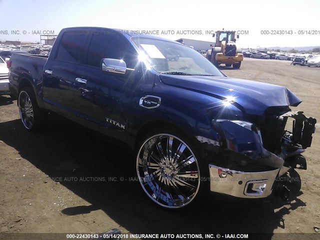 1N6AA1E64HN505376 - 2017 NISSAN TITAN SV/SL/PLATINUM RESERVE BLUE photo 1